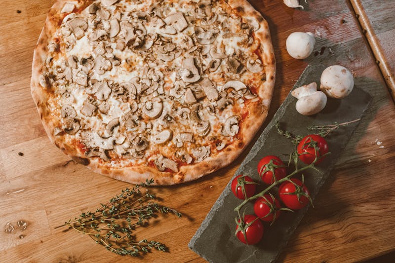 Spicy pepperoni pizza from Pizzana with fresh chili and cheese